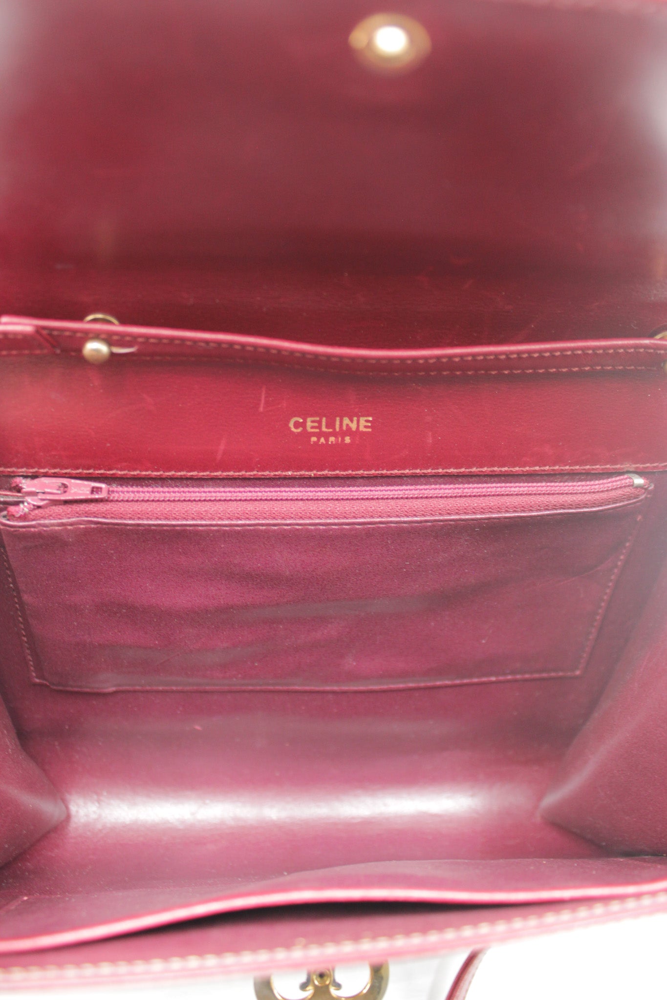 Shoulder Bag Leather Wine Red