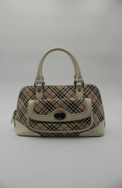 Nova Check Canvas Leather Hand Bag