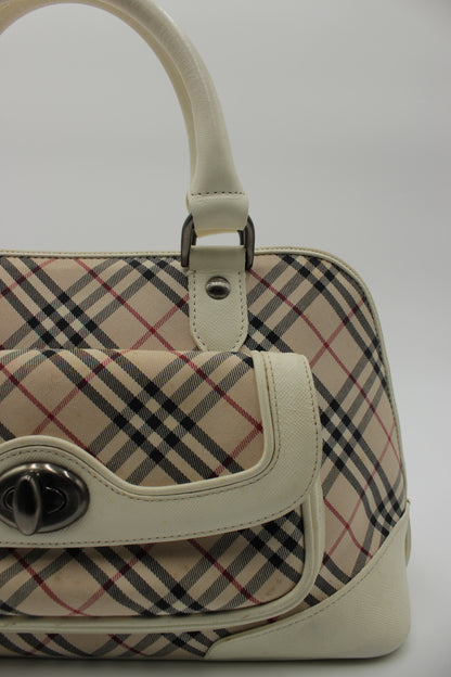 Nova Check Canvas Leather Hand Bag