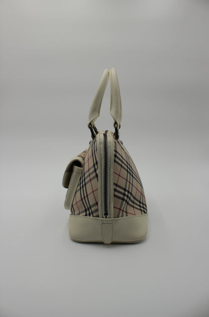 Nova Check Canvas Leather Hand Bag